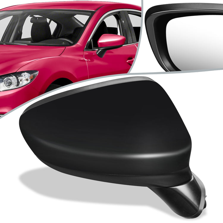 RETROVISOR MIRROR - OEM - 14-17 MAZDA 6 - POWERED - W/ SIGNAL LIGHT - FOLDING - BLACK MATERIAL - RIGHT