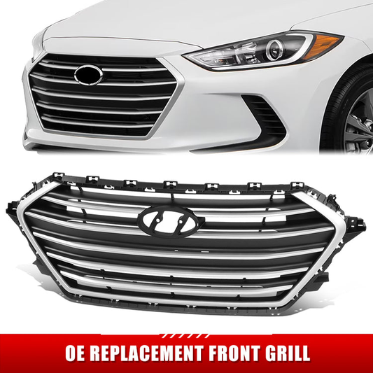 PARRILLA GRILLE - HY ELNTR 17-18/19-20/ GRILLE ASS'Y 17-18/ BLACK W/SILVER MOULDING/ (1.4/2.0)(4D)(USA BUILT)//PARTS.NO,HY1200204//OEM NO,86350F3000