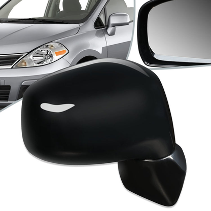 RETROVISOR MIRROR - OEM - 07-12 NISSAN VERSA - POWERED - PAINTABLE - BLACK - RIGHT