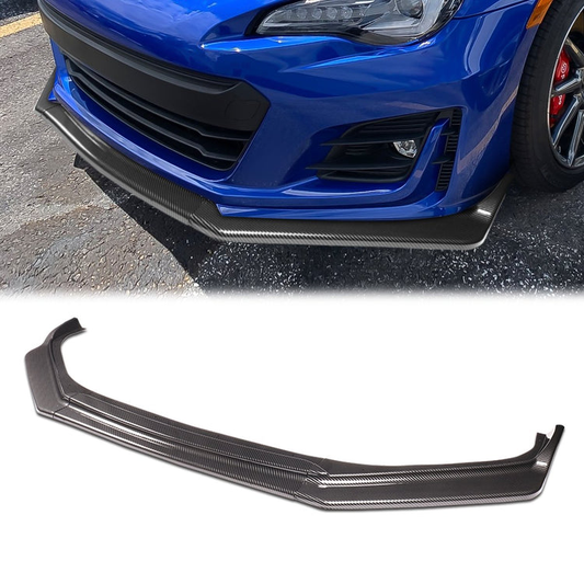 LIP FRONTAL 17-20 SUBARU BRZ - REQUIRES DRILLING BUMPER FOR INSTALLATION - 3PC - CARBON FIBER LOOK