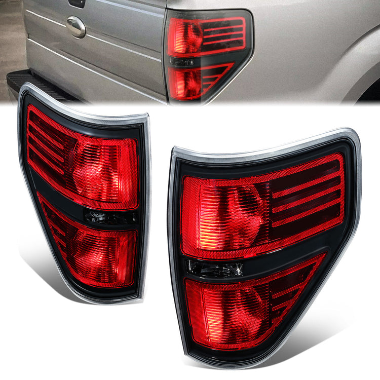 FAROS TRASEROS 09-14 FORD F-150 - BLACK/RED