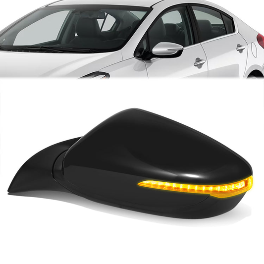 RETROVISOR MIRROR - OE STYLE - KIA FORTE 2017-2018 - WITH POWER FOLD WITH HEATED GLASS WITH TURN SIGNAL WITH BLIND SPOT - DRIVER LEFT SIDE - BLACK