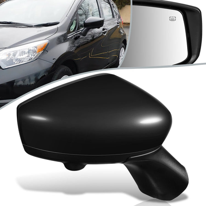 RETROVISOR MIRROR - OEM - 14-16 NISSAN VERSA NOTE - POWERED - HEATED - W/ CAMERA - FOLDING - BLACK MATERIAL - RIGHT