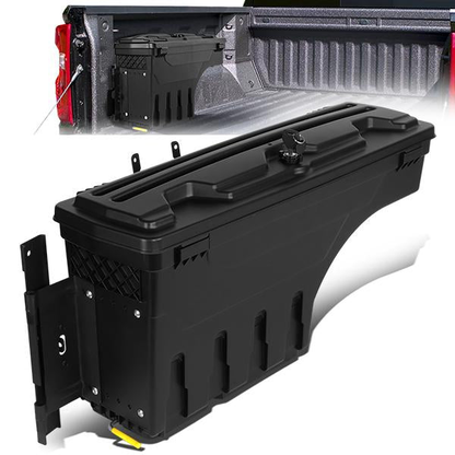 nan WHEEL WELL LOCK BOX - 17-20 FORD F-250, F-350 SUPER DUTY - DRILLING IS REQUIRED TO MOUNT TO VEHICLE - W/ LOCK - W/ KEY - DRIVER SIDE - BLACK