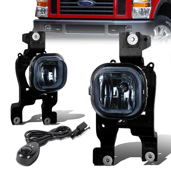 FAROS DE NIEBLA 08-10 FORD F-250, F-350, F-450, F-550 2/4-DR - W/ SWITCH - H10 BULB - SMOKE