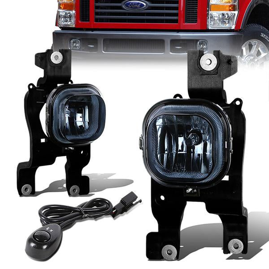 FAROS DE NIEBLA 08-10 FORD F-250, F-350, F-450, F-550 2/4-DR - W/ SWITCH - H10 BULB - SMOKE