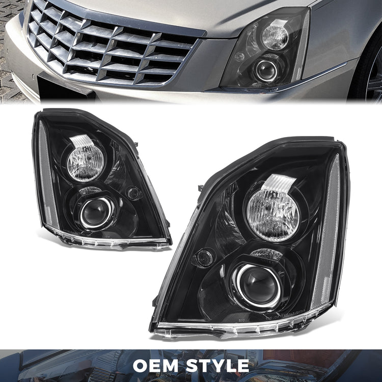 FAROS OE STYLE - 06-11 CADILLAC DTS - BLACK HOUSING - CLEAR REFLECTOR