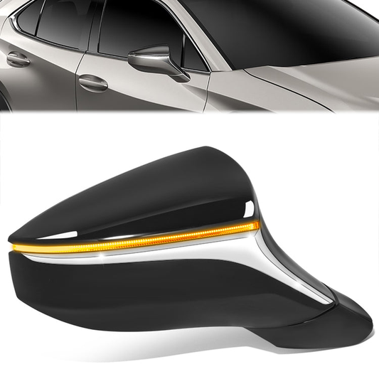 RETROVISOR MIRROR - OE STYLE - LEXUS UX200 19-24 - LEXUS UX250H 19-24 - WITH POWER FOLD WITH HEATED WITH SIGNAL WITH BLIND SPOT - PASSENGER SIDE - PAINT TO MATCH - BLACK