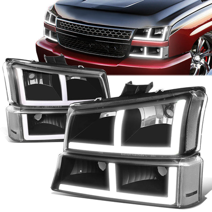 FAROS 03-06 CHEVROLET AVALANCHE 1500 2500 / 03-06 CHEVROLET SILVERADO 1500 2500 3500 / 03-06 CHEVROLET SILVERADO 1500 HD 2500 HD / 2007 CHEVROLET SILVERADO 1500 1500 HD 2500 HD 3500 CLASSIC - FIT MODELS WITHOUT FACTORY CLADDING ONLY - OE STYLE - LED -