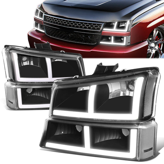 FAROS 03-06 CHEVROLET AVALANCHE 1500 2500 / 03-06 CHEVROLET SILVERADO 1500 2500 3500 / 03-06 CHEVROLET SILVERADO 1500 HD 2500 HD / 2007 CHEVROLET SILVERADO 1500 1500 HD 2500 HD 3500 CLASSIC - FIT MODELS WITHOUT FACTORY CLADDING ONLY - OE STYLE - LED -