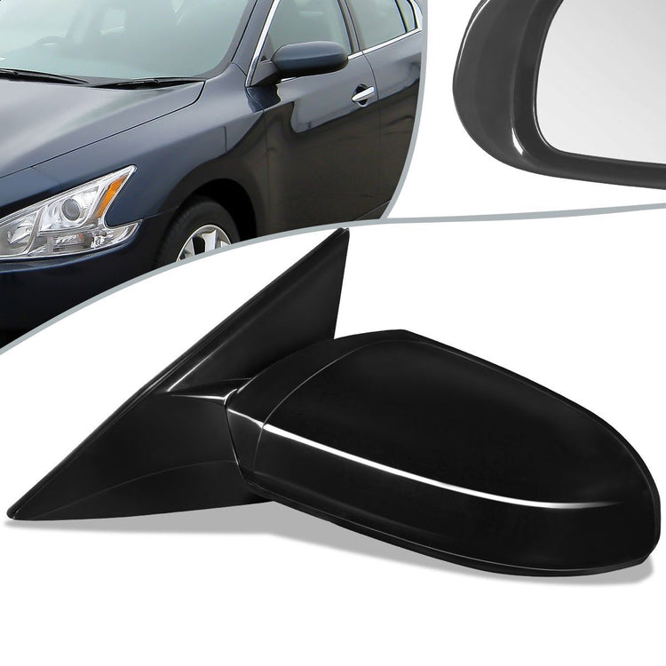 RETROVISOR MIRROR - OEM - 09-14 NISSAN MAXIMA - POWERED - PAINTABLE - BLACK - LEFT