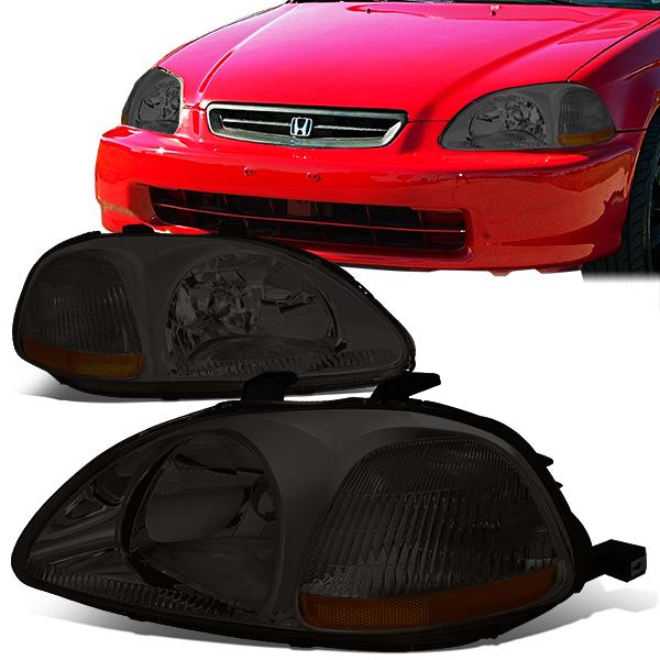 FAROS 96-98 HONDA CIVIC 2/3/4-DOOR - H4 LOW BEAM / HIGH BEAM - SMOKE HOUSING / AMBER CORNER