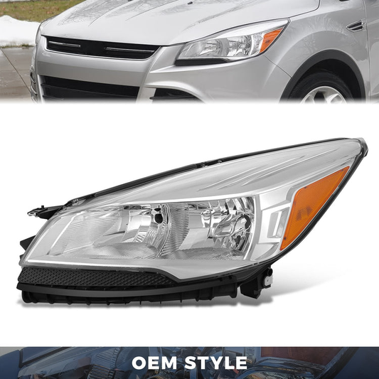 FAROS OE STYLE - 13-16 FORD ESCAPE - WITH FACTORY HALOGEN HEADLAMPS - H11 LOW / 9005 HIGH / 168 MARKER / 7440 TURN SIGNAL - CHROME HOUSING - LEFT