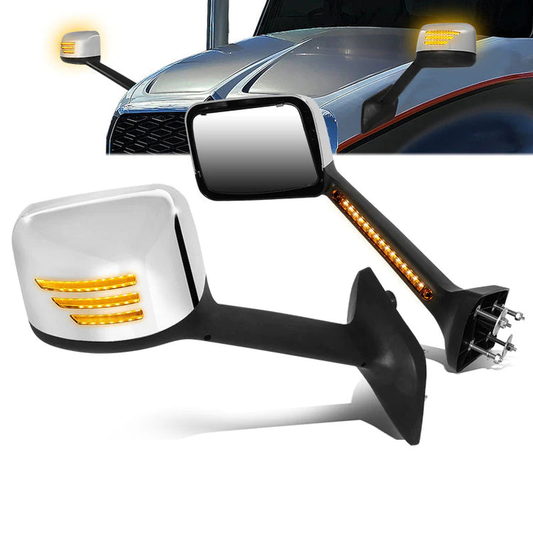 RETROVISOR HOOD MIRROR - 18-22 INTERNATIONAL HARVESTER MV MV607 / 18-22 INTERNATIONAL HARVESTER RH613 / 18-22 INTERNATIONAL HARVESTER HV HV507 HV513 HV607 HV613 / 18-22 INTERNATIONAL HARVESTER LT LT625 - MARKER & TURN SIGNAL LIGHTS NEED TO BE WIRED INTO