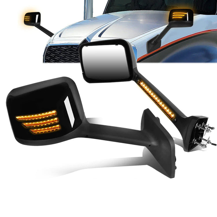 RETROVISOR HOOD MIRROR - 18-22 INTERNATIONAL HARVESTER MV MV607 / 18-22 INTERNATIONAL HARVESTER RH613 / 18-22 INTERNATIONAL HARVESTER HV HV507 HV513 HV607 HV613 / 18-22 INTERNATIONAL HARVESTER LT LT625 - MARKER & TURN SIGNAL LIGHTS NEED TO BE WIRED INTO