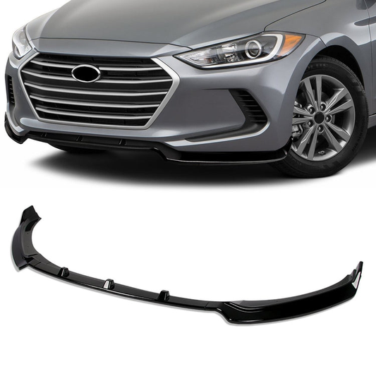 LIP FRONTAL 17-18 HYUNDAI ELANTRA - REQUIRES DRILLING BUMPER FOR INSTALLATION - 3PC - PAINTED GLOSS BLACK
