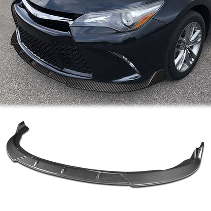 LIP FRONTAL 15-17 TOYOTA CAMRY - REQUIRES DRILLING BUMPER FOR INSTALLATION - 3PC - CARBON FIBER LOOK