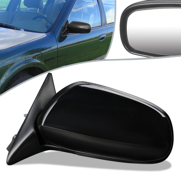 RETROVISOR MIRROR - OEM - 96-99 NISSAN MAXIMA / 96-99 INFINITI I30 - POWERED - TEXTURED - BLACK - LEFT