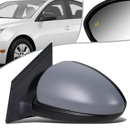 RETROVISOR MIRROR - OEM - 11-15 CHEVY CRUZE - POWERED - HEATER - W/ BSD - FOLDING - PRIMED GRAY - LEFT