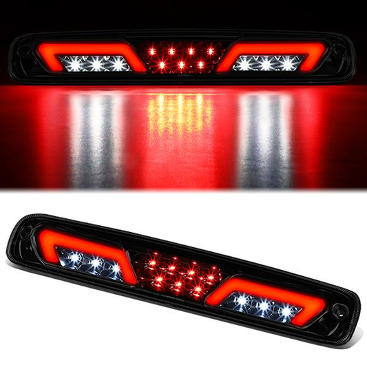 LUZ DE FRENO 3RD BRAKE LIGHT - 99-06 CHEVY SILVERADO 1500, 2500, 3500 , GMC SIERRA 1500, 2500, 3500 / 2007 CHEVY SILVERADO 1500 , 2500, 3500 , GMC SIERRA 1500, 2500, 3500 - SEQUENTIAL CHASE LED - SMOKE
