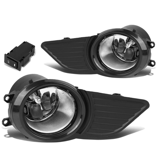 FAROS DE NIEBLA 11-17 TOYOTA SIENNA - DOES NOT FIT SE MODELS - WITH SWITCH, BEZEL - H11 BULB - CHROME / CLEAR