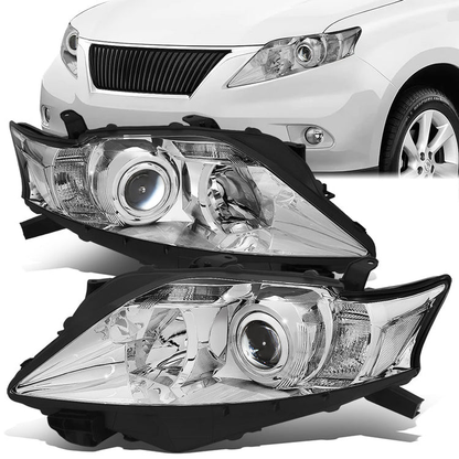 FAROS 10-12 LEXUS RX350 - FITS MODELS W/ HALOGEN HEADLIGHTS ONLY - PROJECTOR - H11 LOW BEAM / 9005 HIGH BEAM/ 168 SIDE MARKER / 7440A SIGNAL - CHROME HOUSING / AMBER CORNER