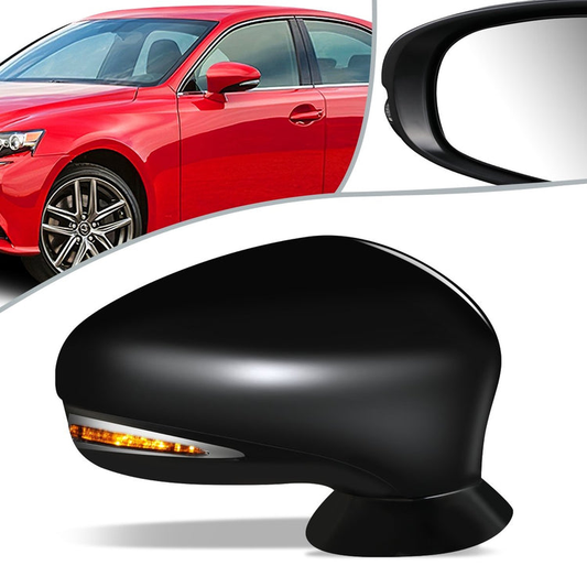 RETROVISOR MIRROR - OEM - 13-16 LEXUS IS250, IS350 - POWERED - HEATED - W/ SIGNAL LIGHT - W/ PUDDLE LIGHT - FOLDING - BLACK MATERIAL - RIGHT