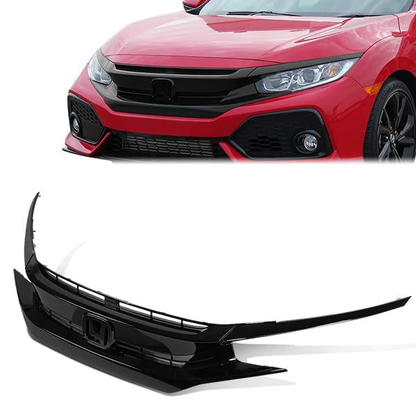 nan FRONT BUMPER GRILLE - 16-18 HONDA CIVIC 2/4-DR / 16-21 HONDA CIVIC SI, HATCHBACK, TYPE-R - BLACK