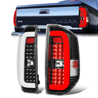FAROS TRASEROS 14-18 TOYOTA TUNDRA - TUBE BAR - 3D - LED - BLACK / CLEAR