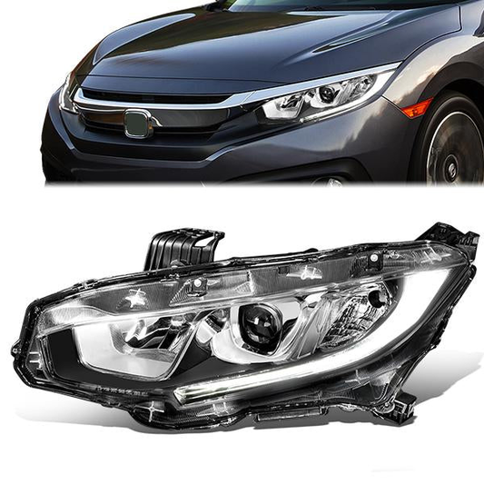 FAROS OE STYLE - 16-20 HONDA CIVIC - FITS MODELS W/ HALOGEN HEADLIGHTS ONLY - H11 LOW BEAM / 9005 HIGH BEAM - LEFT