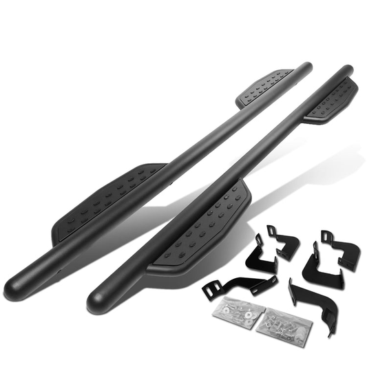 ESTRIBOS 3" ROUND - EXTENDED - 07-17 TOYOTA TACOMA - CREWMAX CAB - MATTE BLACK