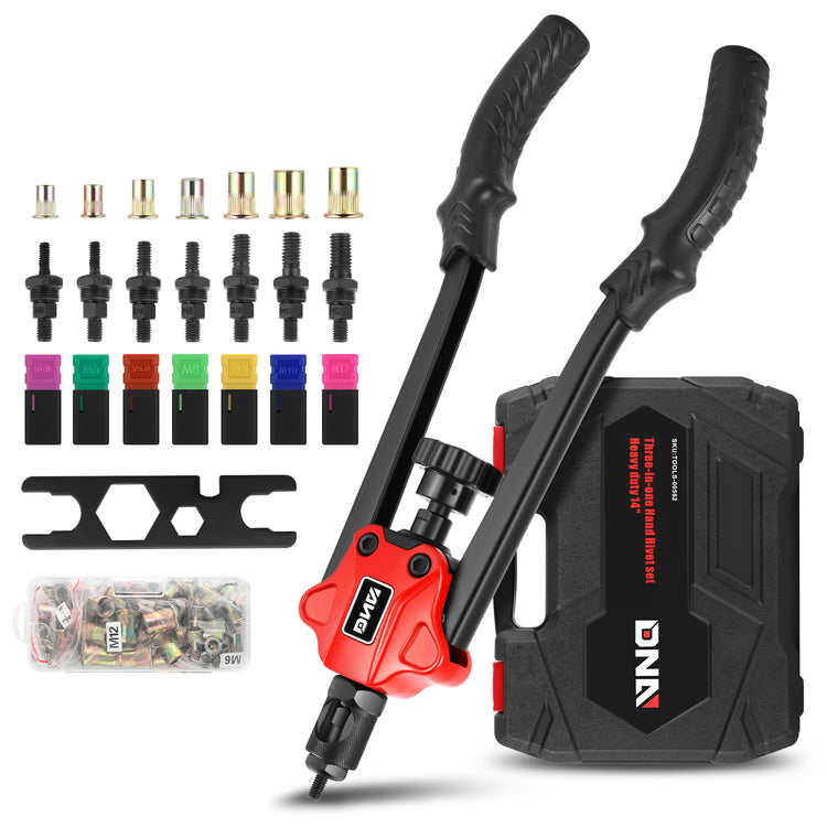 HERRAMIENTAS HAND RIVET SET - THREE-IN-ONE - HEAVY DUTY 14"