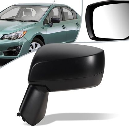 RETROVISOR MIRROR - OEM - 15-16 SUBARU IMPREZA - POWERED - FOLDING - TEXTURED - BLACK - LEFT