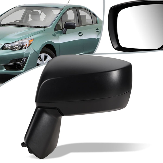RETROVISOR MIRROR - OEM - 15-16 SUBARU IMPREZA - POWERED - FOLDING - TEXTURED - BLACK - LEFT