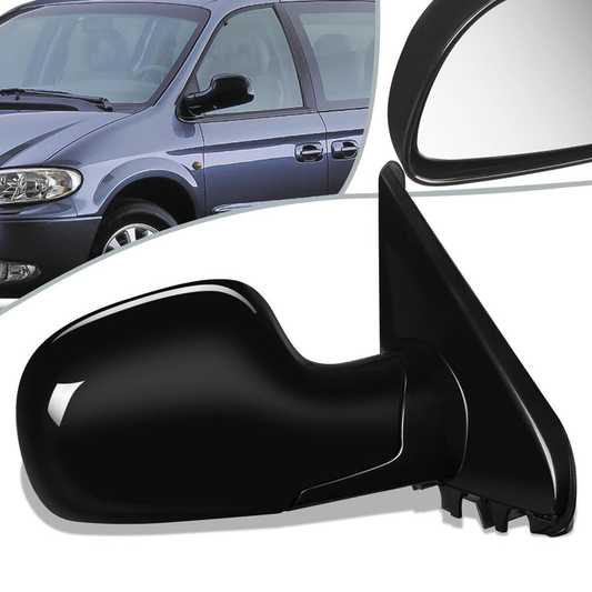 RETROVISOR MIRROR - OEM - 96-00 CHRYSLER TOWN & COUNTRY / 96-00 DODGE CARAVAN / 96-00 PLYMOUTH GRAND VOYAGER / 96-00 PLYMOUTH VOYAGER - MANUAL - TEXTURED - BLACK - RIGHT