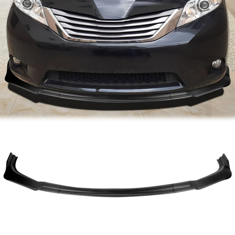 LIP FRONTAL 11-15 TOYOTA SIENNA - DOES NOT FIT SE SPORT MODELS - REQUIRES DRILLING BUMPER FOR INSTALLATION - 3PC - MATTE BLACK
