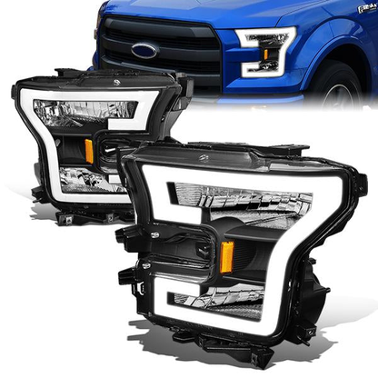 FAROS 15-17 FORD F-150 - ONLY FITS MODELS WITH COMPOSITE HEADLIGHTS - LED DRL - BLACK HOUSING / AMBER CORNER - H11 LOW BEAM / 9005 HIGH BEAM