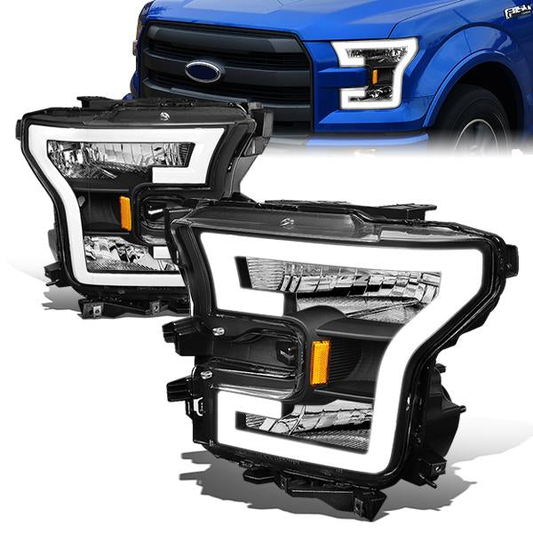 FAROS 15-17 FORD F-150 - ONLY FITS MODELS WITH COMPOSITE HEADLIGHTS - LED DRL - BLACK HOUSING / AMBER CORNER - H11 LOW BEAM / 9005 HIGH BEAM