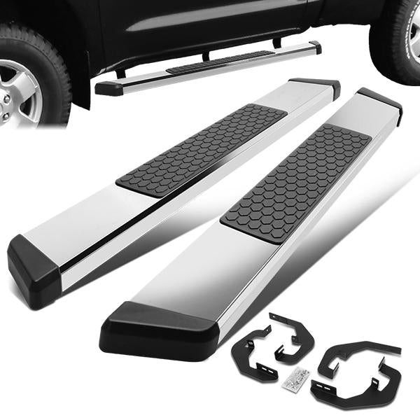 ESTRIBOS 5.5" - HONEYCOMB STEP PAD - 07-18 CHEVY SILVERADO 1500, GMC SIERRA 1500 / 07-19 CHEVY SILVERADO 2500HD, SILVERADO 3500HD, GMC SIERRA 2500HD, SIERRA 3500HD - REGULAR CAB - CHROME / BLACK