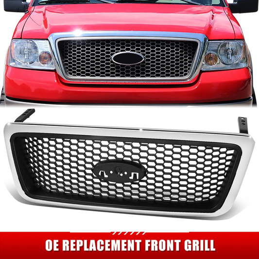 PARRILLA GRILLE - FD F150 P/U '04-'08/ GRILLE ASS'Y 06-08/ MAT-DARK BLUE/ W/CHROME FRAME/ (HONEYCOMB DESIGN)( XLT)//PARTS.NO,FO1200469//OEM NO,6L3Z8200AA