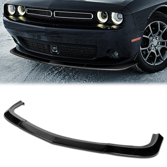 LIP FRONTAL 15-22 DODGE CHALLENGER SXT - REQUIRES DRILLING BUMPER FOR INSTALLATION - 3PC - PAINTED GLOSS BLACK