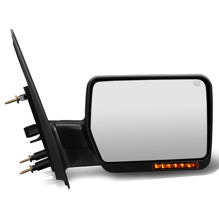 RETROVISORES EXTENDIBLES TOWING MIRROR - 04-06 FORD F-150 - RIGHT - POWERED W/ HEATED - AMBER SIGNAL - BLACK