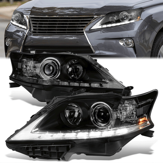 FAROS 13-15 LEXUS RX350, RX450H - FITS MODELS W/ HALOGEN HEADLIGHTS ONLY - PROJECTOR - H11 LOW BEAM / 9005 HIGH BEAM/ 168 SIDE MARKER / 7440A SIGNAL - SMOKE HOUSING / AMBER CORNER