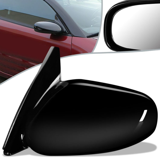 RETROVISOR MIRROR - OEM - 00-05 MITSUBISHI ECLIPSE - MANUAL - PAINTABLE - BLACK - LEFT