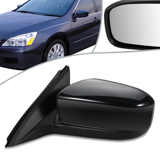 RETROVISOR MIRROR - OEM - 03-07 HONDA ACCORD - POWERED - HEATED - FOLDING - BLACK MATERIAL - LEFT