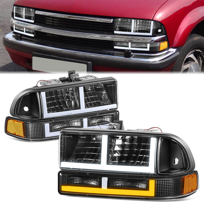 FAROS CLEAR LENS,AMBER REFLECTOR,BLACK HOUSING,4PCS,LED BAR