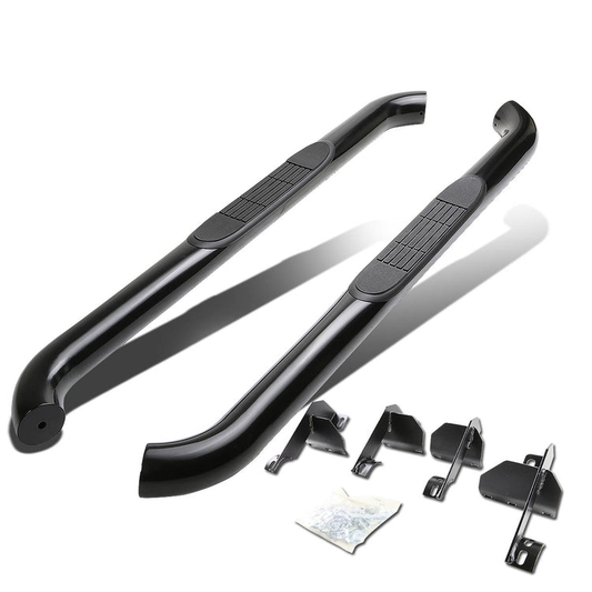 ESTRIBOS 3" - ROUND - 45 DEG - 07-16 JEEP WRANGLER 2-DOOR - BLACK