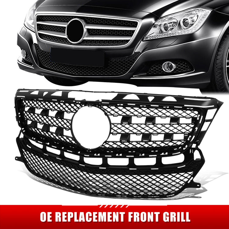 PARRILLA GRILLE - BZ W218 '12-'14/'15-'17(CLS)/ GRILLE ASS'Y 12-14/ PRIMED BLACK W/CHROME/ W/O SENSOR H. W/O AMG PKG/ (EU=USA)
