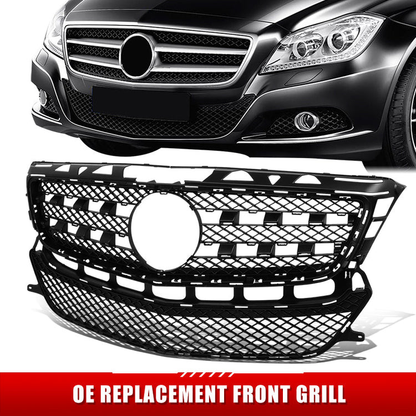 PARRILLA GRILLE - BZ W218 '12-'14/'15-'17(CLS)/ GRILLE ASS'Y 12-14/ PRIMED BLACK W/CHROME/ W/O SENSOR H. W/O AMG PKG/ (EU=USA)