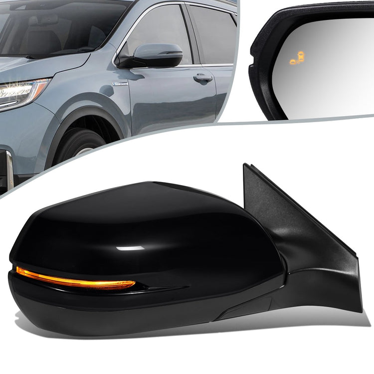 RETROVISOR MIRROR - OEM - 17-20 HONDA CR-V - POWERED - HEATED - W/ SIGNAL LIGHT - W/ BSD - FOLDING - BLACK MATERIAL - RIGHT
